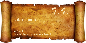 Taba Imre névjegykártya